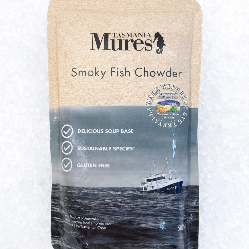 TASMANIA MURES SMOKY FISH CHOWDER 500ML - Claudio's Seafoods, Sydney Fish Markets