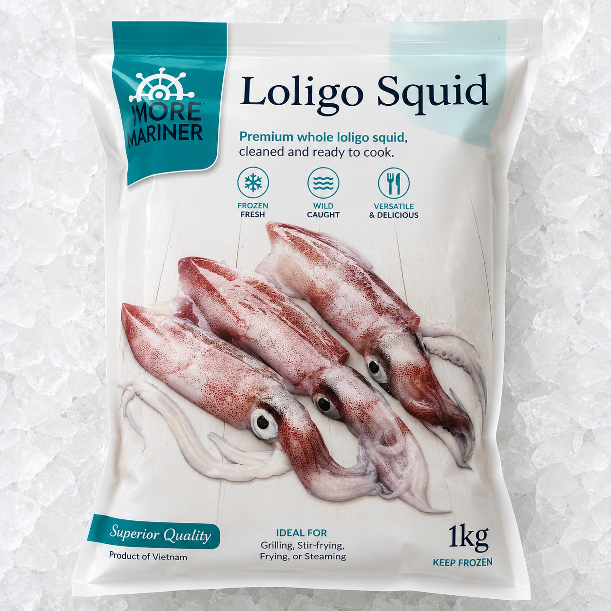 FLOWER CUT LOLIGO SQUID SIZE 3-5” 1KG - Claudio's Seafoods, Sydney Fish Markets