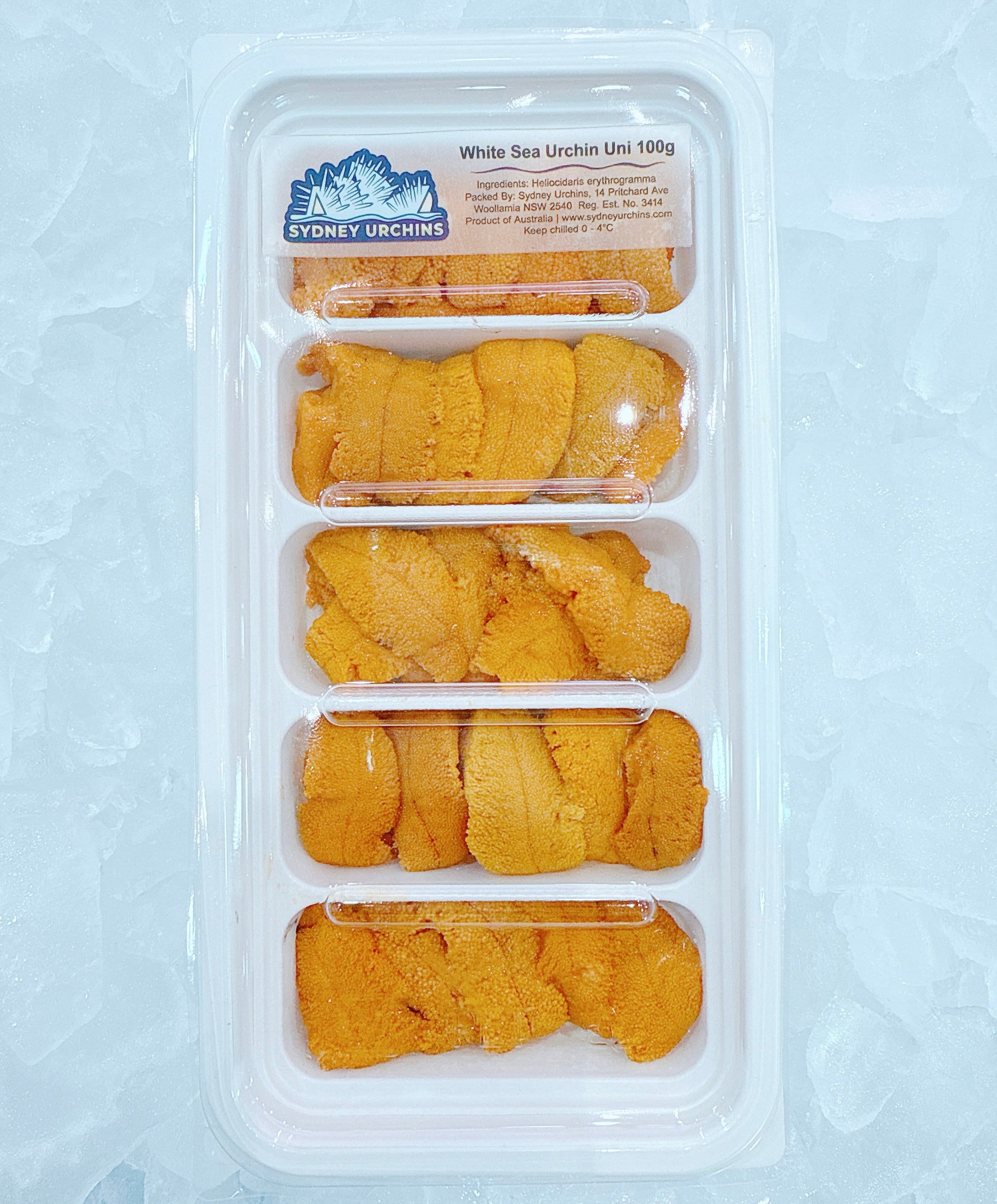 PREMIUM WHITE SEA URCHIN ROE (100G TRAY) - Claudio's Seafoods, Sydney Fish Markets