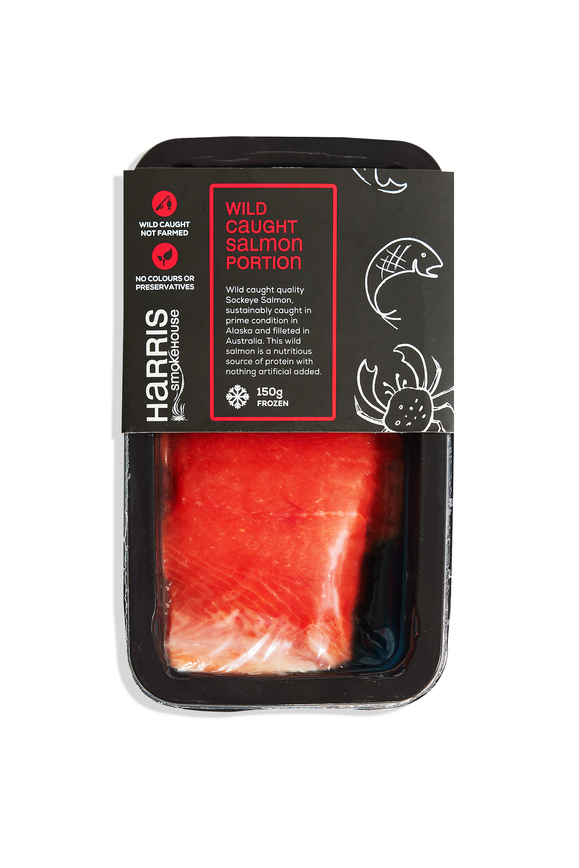 WILD CAUGHT SALMON PORTIONS, SKIN ON & BONELESS 150G (1 EACH) - Claudios Seafoods, Sydney Fish Market