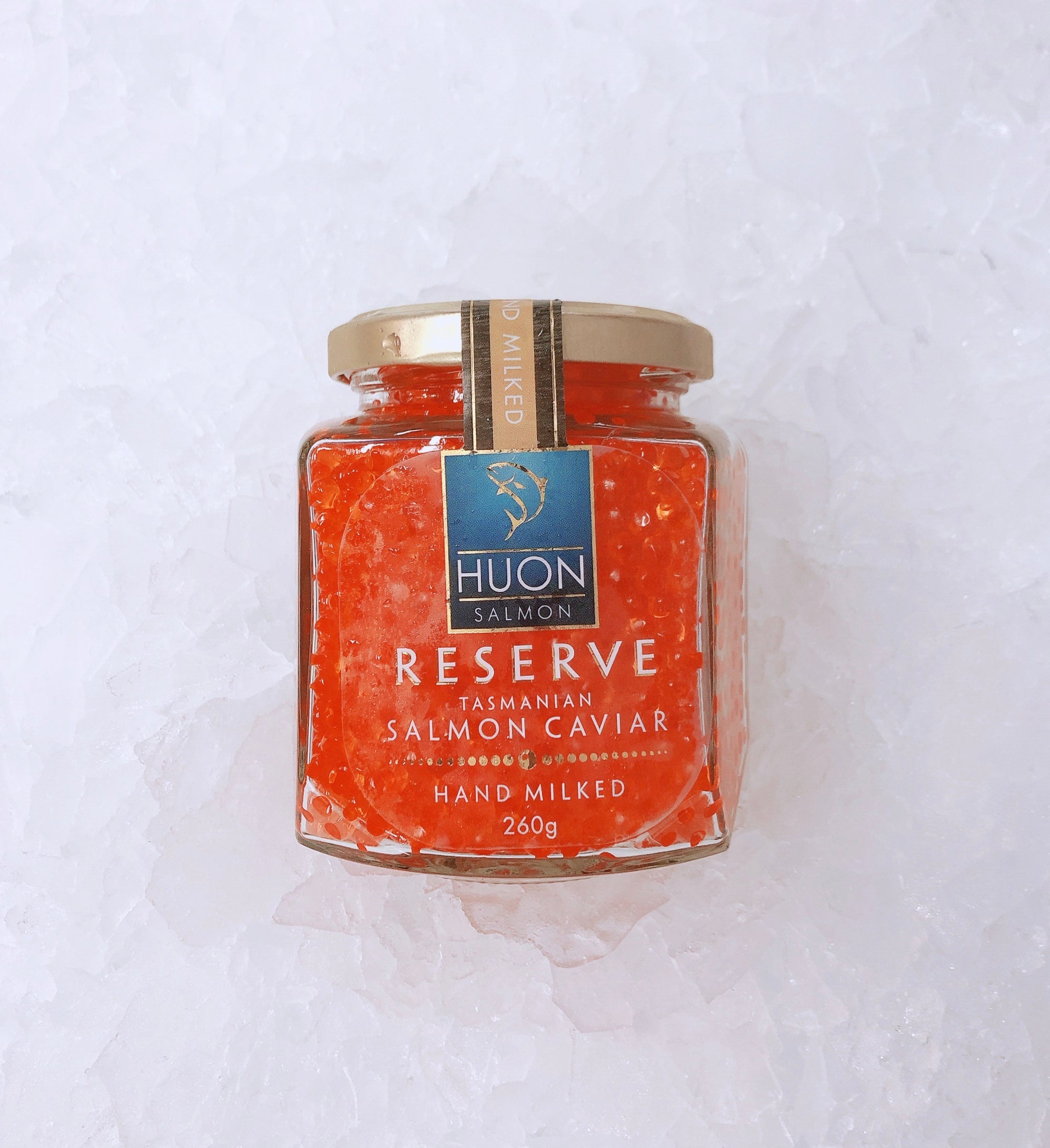 HAND MILKED HUON RESERVE TASMANIAN SALMON CAVIAR 260G - Claudios Seafoods, Sydney Fish Market